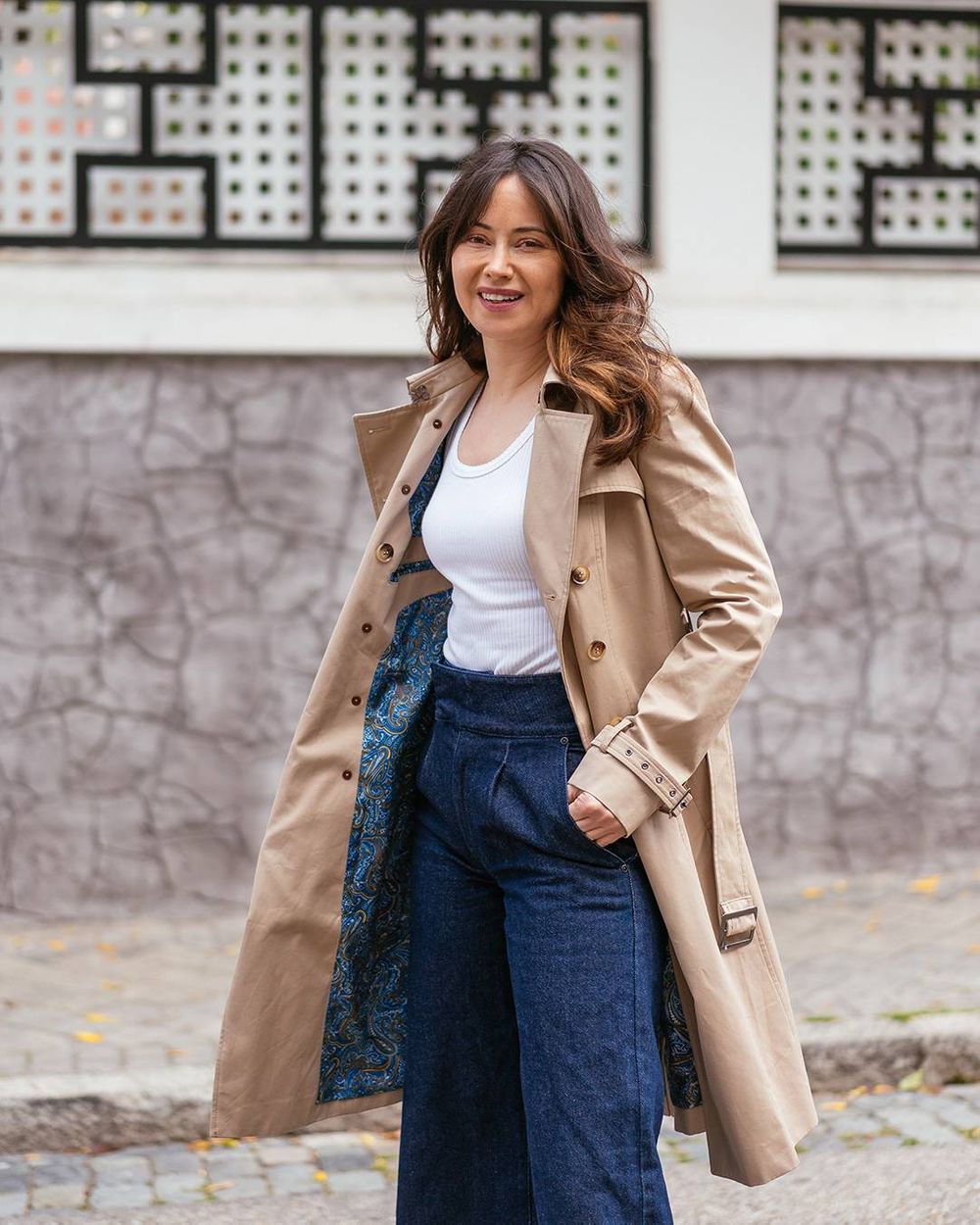 Neutral trench coat